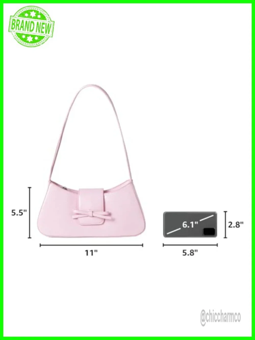 Patent Leather Hobo Shoulder Bag Y2K Bow Purse Clutch